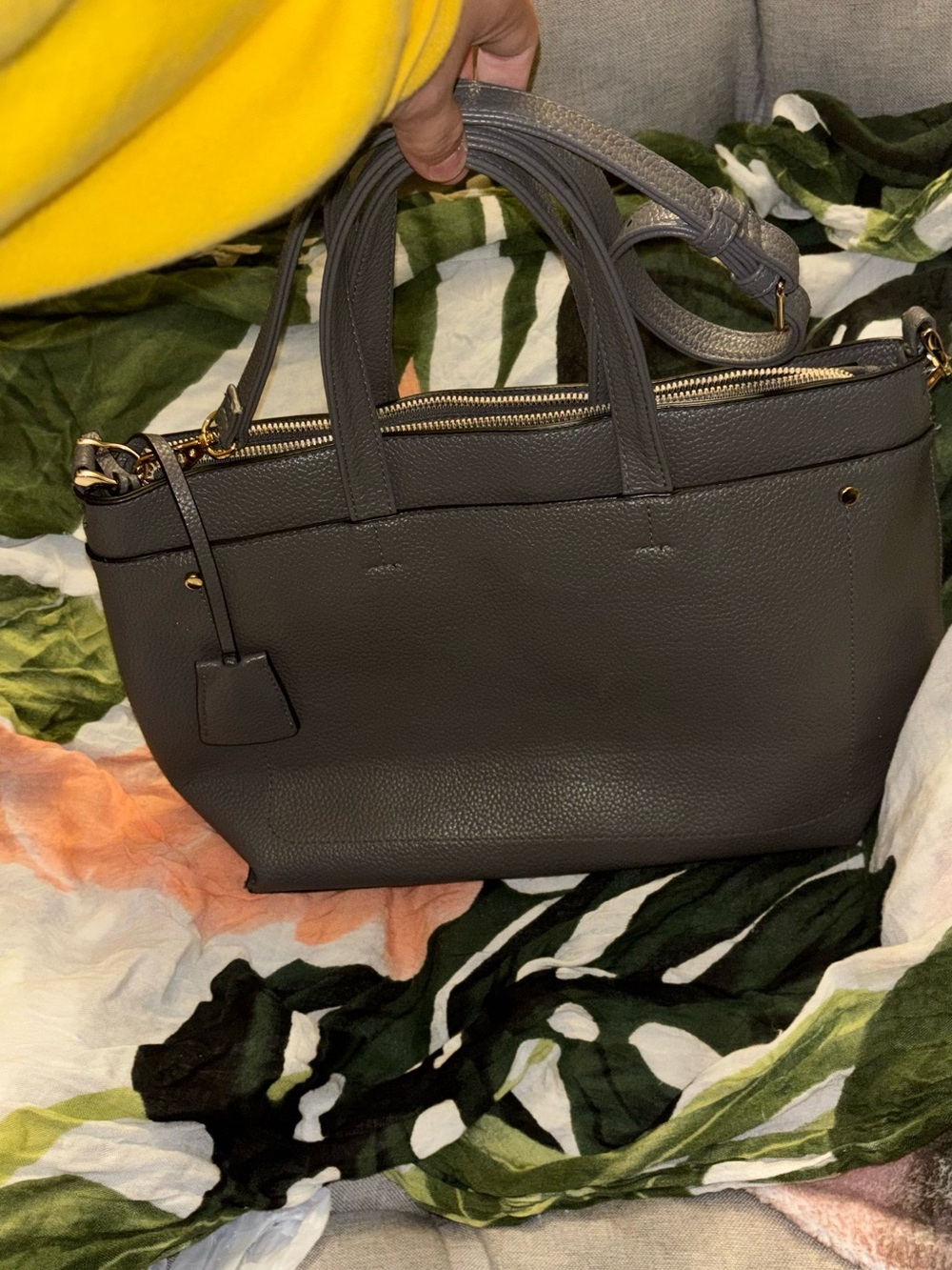 A New Day Gray Structured Satchel Crossbody Handbag